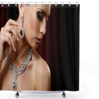 Personality  The Beautiful Woman In Expensive Pendant Shower Curtains