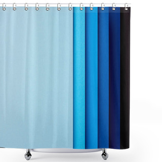 Personality  Pattern Of Vertical Overlapping Paper Sheets In Blue  Tones Shower Curtains