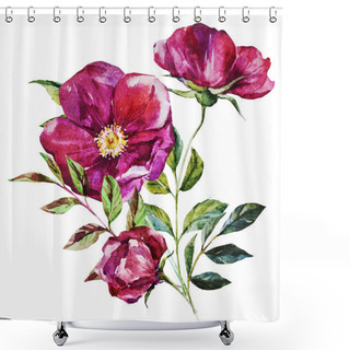 Personality  Watercolor Flowers Shower Curtains