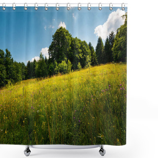 Personality  Spot Of Light On A Meadow Among Forest. Gorgeous Nature Scenery In Summer. Picturesque View.  Shower Curtains