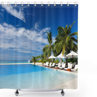 Personality  Luxury Tropical Swimming Pool Shower Curtains