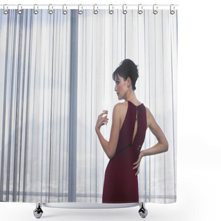 Personality  Woman Wearing Elegant Dress Shower Curtains