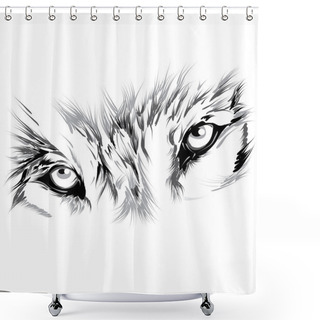 Personality  Wolf's Face Shower Curtains