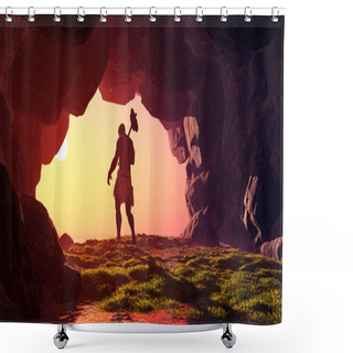 Personality  Primitive Man Shower Curtains