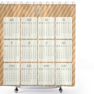 Personality  Year 2018 Monthly Calendar Shower Curtains
