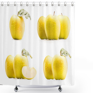 Personality  Collage With Fresh Ripe Apples Shower Curtains
