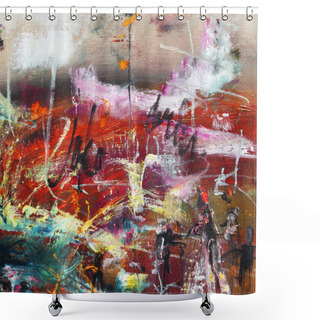 Personality  Abstract Landscape, Oil Painting On Canvas Shower Curtains