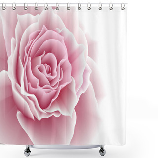 Personality  Pink Rose. Vector Illustration. Shower Curtains