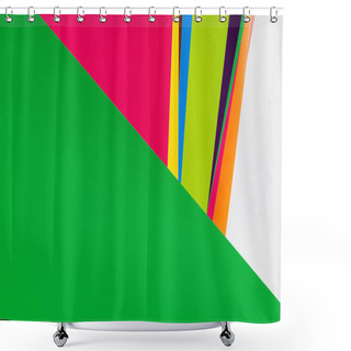 Personality  Multicolored Background With Bright Stripes And Green Copy Space Shower Curtains