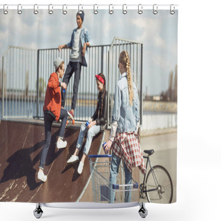Personality  Teenagers Group Having Fun  Shower Curtains