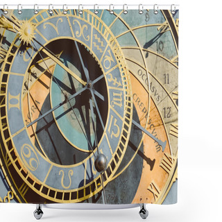 Personality  Detail Of The Astronomical Clock Shower Curtains