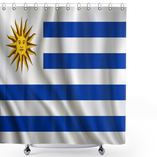 Personality  Uruguay Flag Background,close Up Shower Curtains