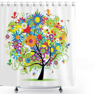 Personality  Floral Tree Beautiful Shower Curtains