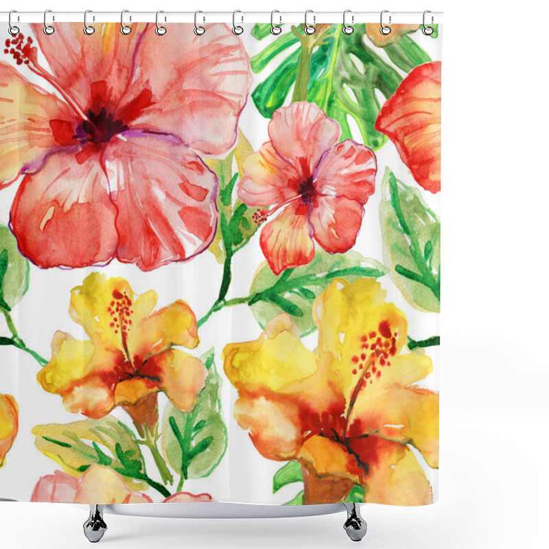 Personality  Hibiscus Flowers Shower Curtains