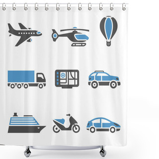 Personality  Transport Icons - A Set Of Second Shower Curtains