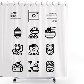 Personality  Japan Icon Set 1. Shower Curtains