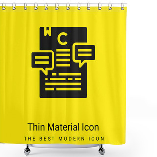 Personality  Article Minimal Bright Yellow Material Icon Shower Curtains