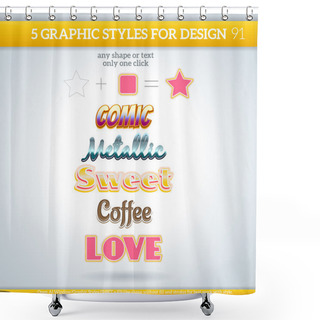 Personality  Set Of Graphic Styles Shower Curtains