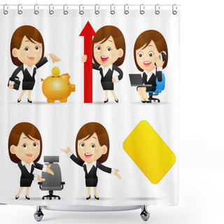 Personality  Cartoon Businesswoman Character Shower Curtains