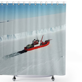 Personality  Ice-enpalled Naldo, Ice Breaking Ship. Shower Curtains