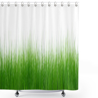 Personality  Green Grass On White Background  Shower Curtains