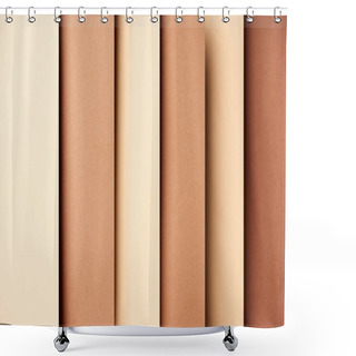 Personality  Abstract Background With Paper Sheets In Beige And Brown Tones Shower Curtains