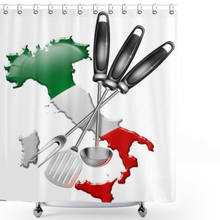Personality  International Cuisine Made In Italy Shower Curtains