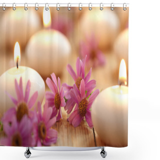 Personality  Candles And Flowers Shower Curtains