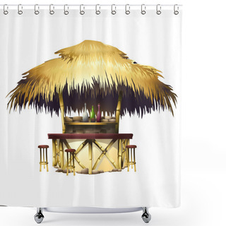 Personality  Tropical Bungalow Bar Shower Curtains