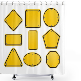 Personality  Blank Yellow Signs Shower Curtains
