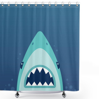 Personality  Shark Attack Illustration Shower Curtains