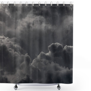 Personality  Clouds Background. Dramatic Grey Clouds Shower Curtains