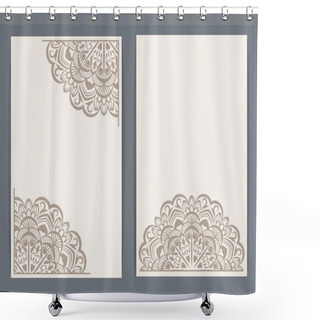 Personality  Cards With Round Floral Ornaments Shower Curtains
