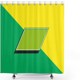 Personality  Bandcamp Logo Green And Yellow Modern 3d Vector Icon Logo Shower Curtains