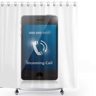 Personality  Incoming Call. Modern Smart Phone Shower Curtains