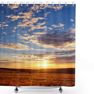 Personality  Sunset Over Mountain Meadow Shower Curtains