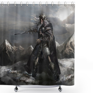 Personality  Skeleton Knight Shower Curtains