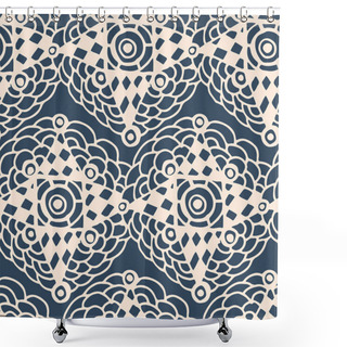 Personality  Black And White Seamless Pattern Shower Curtains