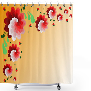 Personality  Spiral Red Flowers Shower Curtains