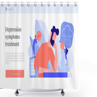 Personality  Seasonal Affective Disorder Concept Landing Page. Shower Curtains