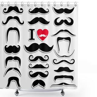 Personality  Moustaches Set. Shower Curtains