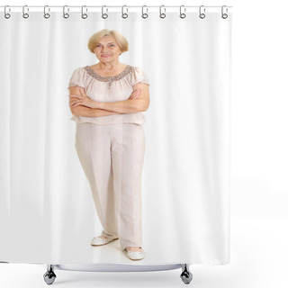 Personality  Glad Old Woman Shower Curtains