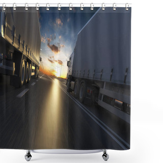Personality  3D Rendering Of Generic Transportation Concept At Dawn Shower Curtains