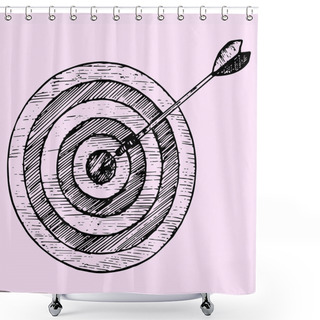 Personality  Arrow Hitting The Center Of Target Shower Curtains