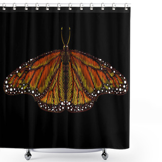 Personality  The Vector Logo Butterfly For Tattoo Or T-shirt Design Or Outwear. Shower Curtains
