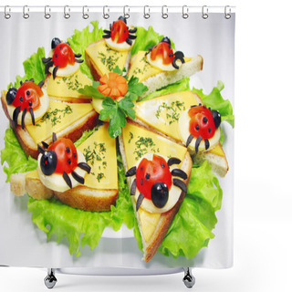 Personality  Creative Vegetable Sandwich With Cheese Shower Curtains