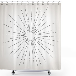 Personality  Sun Burst, Retro Style Shower Curtains