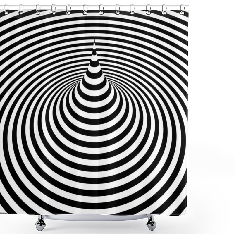 Personality  Black And White Abstract Striped Background. Optical Art.  Shower Curtains