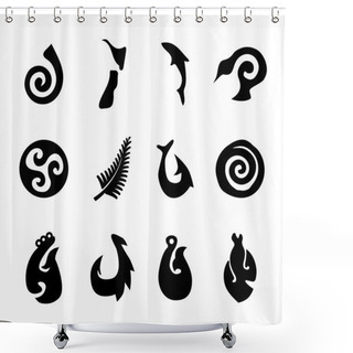 Personality  New Zealand Shapes Shower Curtains