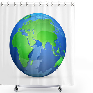 Personality  Earth Icon, Vector Design Shower Curtains